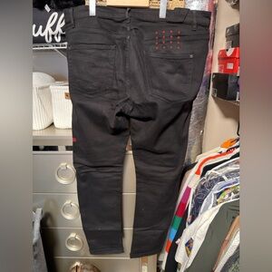 Ksubi Chitch Black Skinny Jeans with Red Stitch Accents size 38 worn 4 times